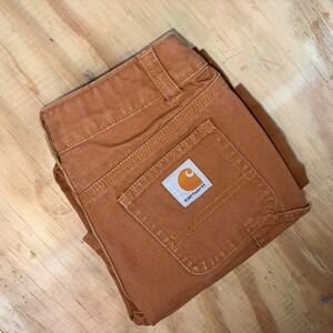 Carhartt Carpenter Pants Youth 6 Canvas Adjustable Kids Boys Brown